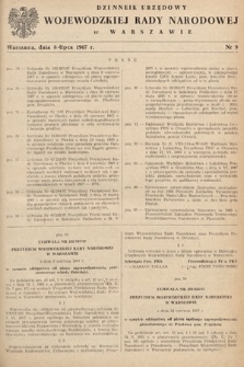 Dziennik Urzędowy Wojewódzkiej Rady Narodowej w Warszawie. 1967, nr 9