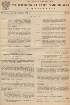 Dziennik Urzędowy Wojewódzkiej Rady Narodowej w Warszawie. 1968, nr 12