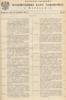 Dziennik Urzędowy Wojewódzkiej Rady Narodowej w Warszawie. 1968, nr 14