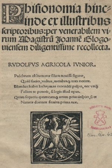 Phisionomia hincinde ex illustribus scriptoribus