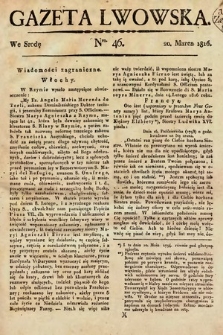 Gazeta Lwowska. 1816, nr 46