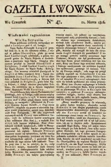 Gazeta Lwowska. 1816, nr 47