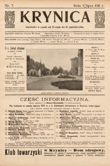 Krynica. 1911, nr 7
