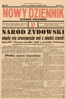 Nowy Dziennik (wydanie wieczorne). 1937, nr 215