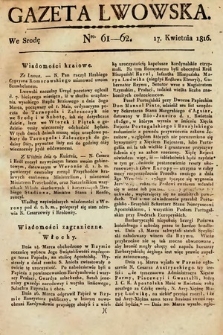 Gazeta Lwowska. 1816, nr 61/62