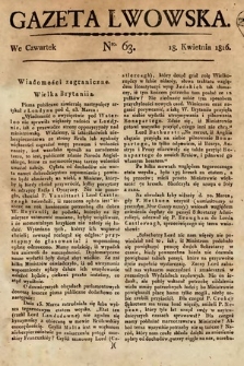 Gazeta Lwowska. 1816, nr 63