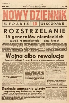 Nowy Dziennik (wydanie wieczorne). 1938, nr 40