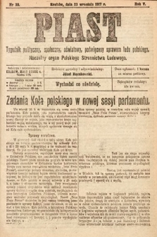 Piast : tygodnik polityczny, społeczny, oświatowy, poświęcony sprawom ludu polskiego : Naczelny organ Polskiego Stronnictwa Ludowego. 1917, nr 38