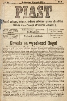 Piast : tygodnik polityczny, społeczny, oświatowy, poświęcony sprawom ludu polskiego : Naczelny organ Polskiego Stronnictwa Ludowego. 1917, nr 51