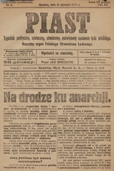 Piast : tygodnik polityczny, społeczny, oświatowy, poświęcony sprawom ludu polskiego : Naczelny organ Polskiego Stronnictwa Ludowego. 1927, nr 3