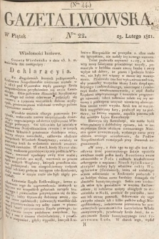 Gazeta Lwowska. 1821, nr 22