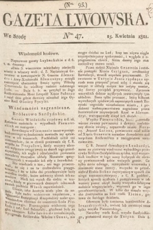 Gazeta Lwowska. 1821, nr 47