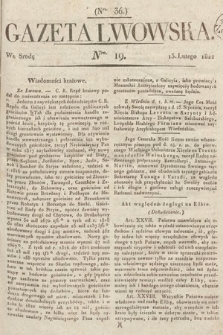 Gazeta Lwowska. 1822, nr 19