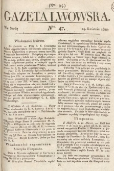 Gazeta Lwowska. 1822, nr 47