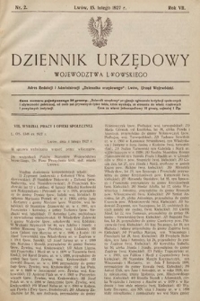 Dziennik Urzędowy Województwa Lwowskiego. 1927, nr 2