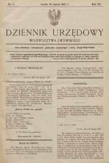 Dziennik Urzędowy Województwa Lwowskiego. 1927, nr 3
