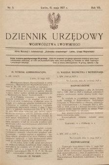 Dziennik Urzędowy Województwa Lwowskiego. 1927, nr 5