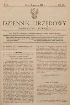 Dziennik Urzędowy Województwa Lwowskiego. 1927, nr 6