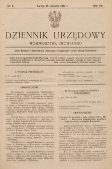 Dziennik Urzędowy Województwa Lwowskiego. 1927, nr 8