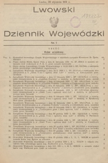 Lwowski Dziennik Wojewódzki. 1931, nr 1