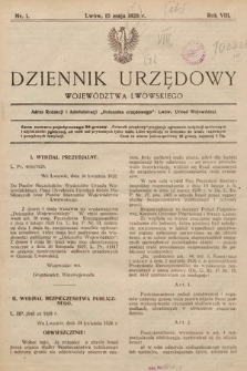 Dziennik Urzędowy Województwa Lwowskiego. 1928, nr 1