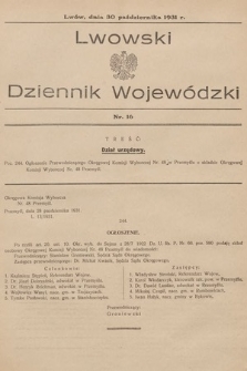 Lwowski Dziennik Wojewódzki. 1931, nr 16