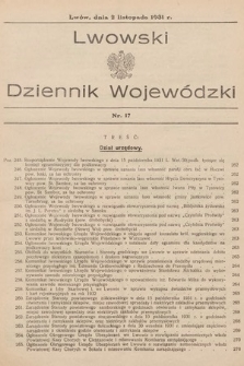 Lwowski Dziennik Wojewódzki. 1931, nr 17
