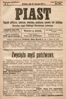 Piast : tygodnik polityczny, społeczny, oświatowy, poświęcony sprawom ludu polskiego : Naczelny organ Polskiego Stronnictwa Ludowego. 1926, nr 5