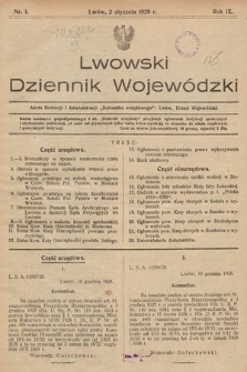 Lwowski Dziennik Wojewódzki. 1929, nr 1