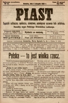 Piast : tygodnik polityczny, społeczny, oświatowy, poświęcony sprawom ludu polskiego : Naczelny organ Polskiego Stronnictwa Ludowego. 1926, nr 33