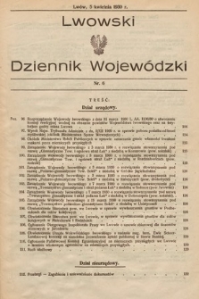 Lwowski Dziennik Wojewódzki. 1930, nr 6