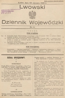 Lwowski Dziennik Wojewódzki. 1939, nr 2