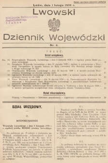 Lwowski Dziennik Wojewódzki. 1939, nr 3