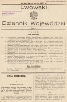 Lwowski Dziennik Wojewódzki. 1939, nr 5