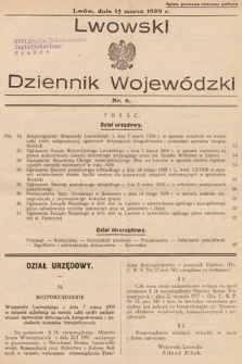 Lwowski Dziennik Wojewódzki. 1939, nr 6