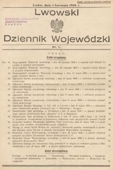 Lwowski Dziennik Wojewódzki. 1939, nr 7
