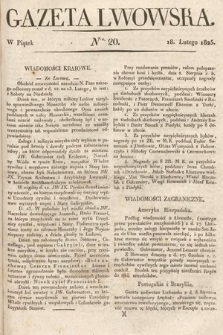 Gazeta Lwowska. 1825, nr 20