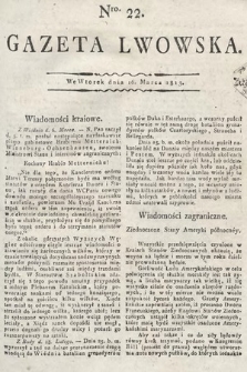 Gazeta Lwowska. 1813, nr 22