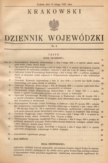 Krakowski Dziennik Wojewódzki. 1931, nr 4