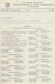 Dziennik Urzędowy Wojewódzkiej Rady Narodowej w Kielcach. 1969, nr 17