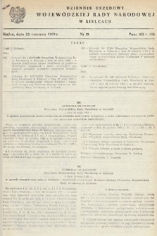 Dziennik Urzędowy Wojewódzkiej Rady Narodowej w Kielcach. 1969, nr 19
