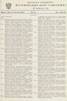 Dziennik Urzędowy Wojewódzkiej Rady Narodowej w Kielcach. 1969, nr 22