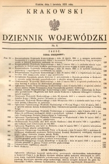 Krakowski Dziennik Wojewódzki. 1931, nr 8