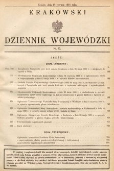 Krakowski Dziennik Wojewódzki. 1931, nr 13