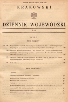 Krakowski Dziennik Wojewódzki. 1931, nr 17