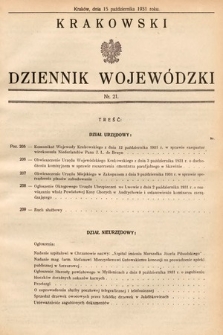 Krakowski Dziennik Wojewódzki. 1931, nr 21