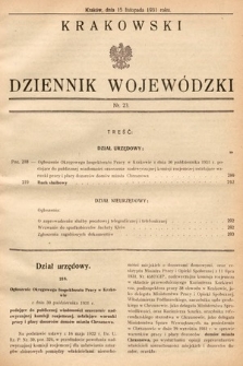 Krakowski Dziennik Wojewódzki. 1931, nr 23