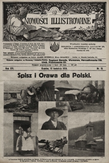 Nowości Illustrowane. 1919, nr 15