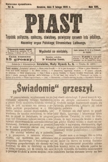 Piast : tygodnik polityczny, społeczny, oświatowy, poświęcony sprawom ludu polskiego : Naczelny organ Polskiego Stronnictwa Ludowego. 1925, nr 6