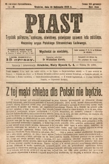 Piast : tygodnik polityczny, społeczny, oświatowy, poświęcony sprawom ludu polskiego : Naczelny organ Polskiego Stronnictwa Ludowego. 1925, nr 46